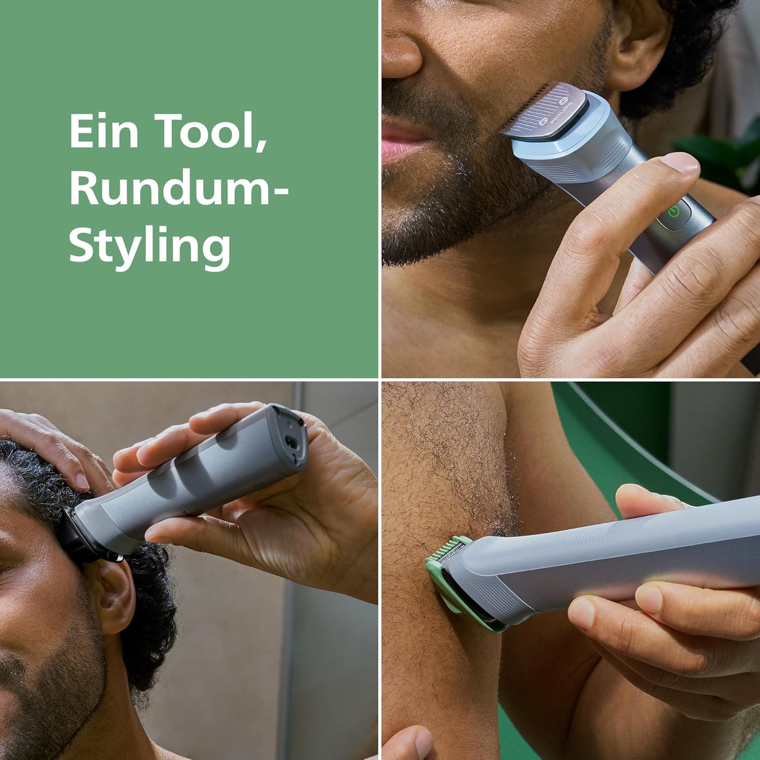 Detalle de PHILIPS Multigroom Series 5000 MG5918/15 – All-in-One Trimmer mit 10 Aufsätzen