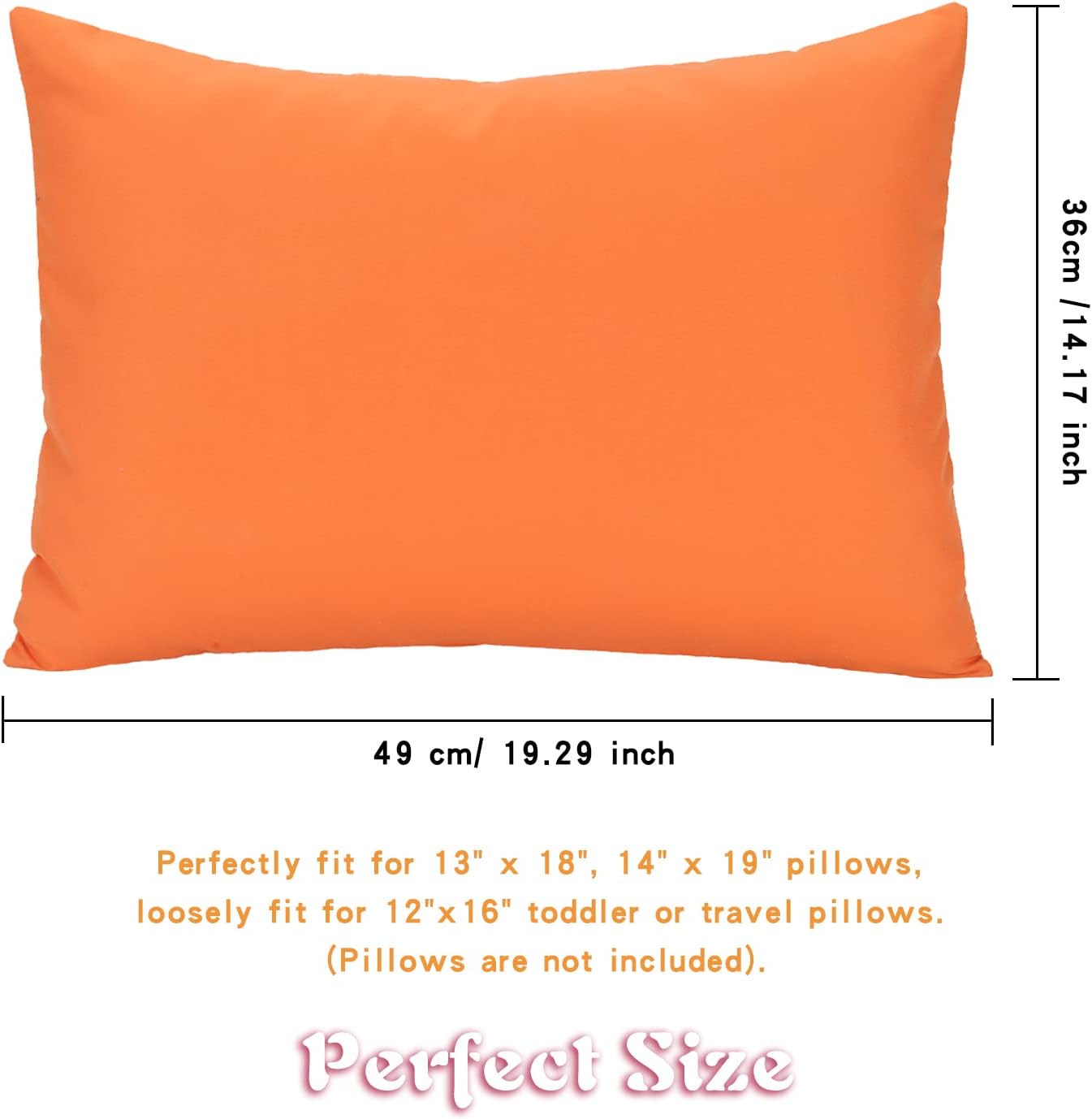 Thumbnail 1 de Winmany 2Pack Baby & Kids Pillowcases (Toddler Cushion Cover) – Orange – Soft, Breathable Envelope Style