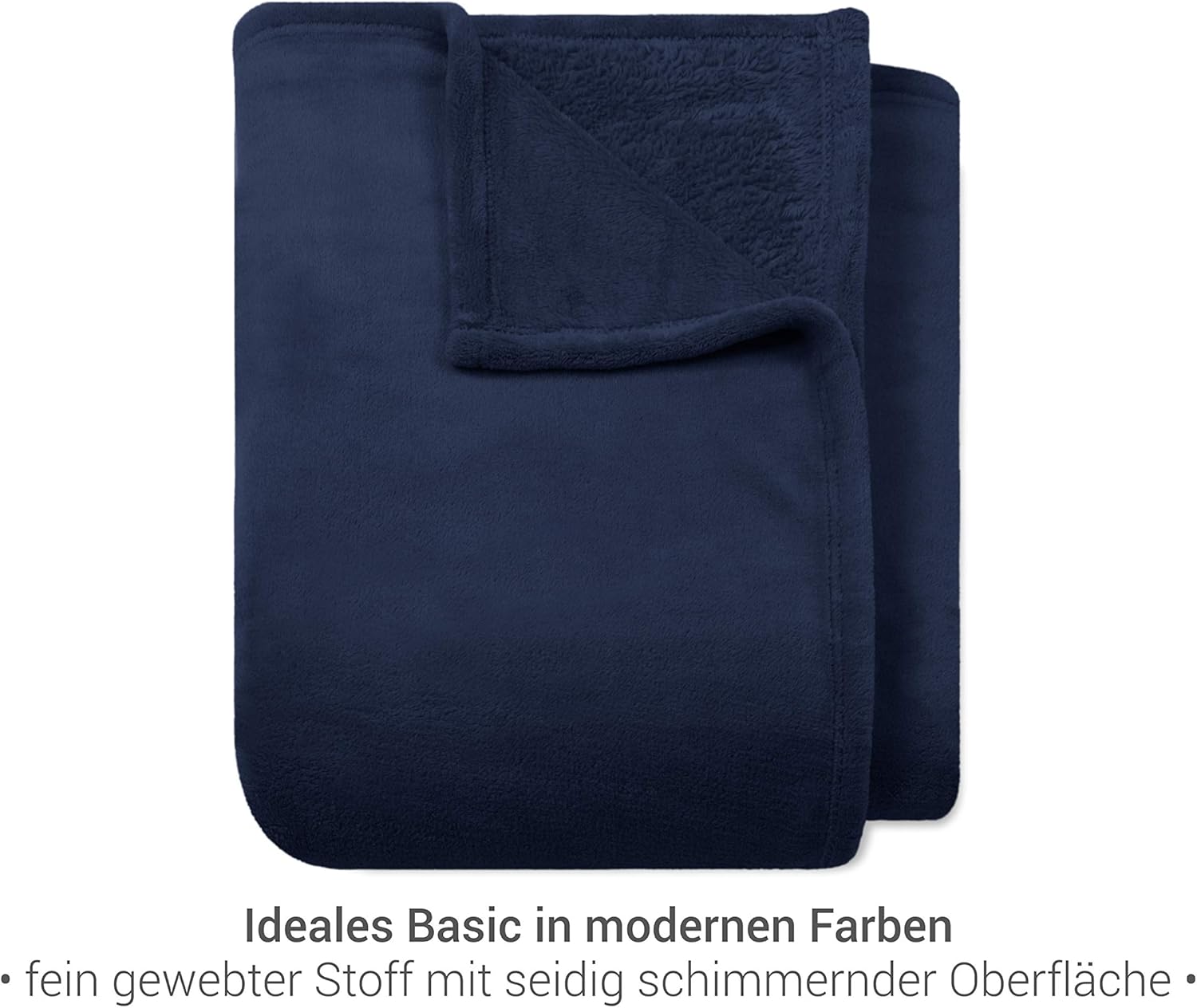 Thumbnail 2 de Npluseins Coral Fleece 1523.2204 – Coperta in pile Blu marino 150 x 200 cm