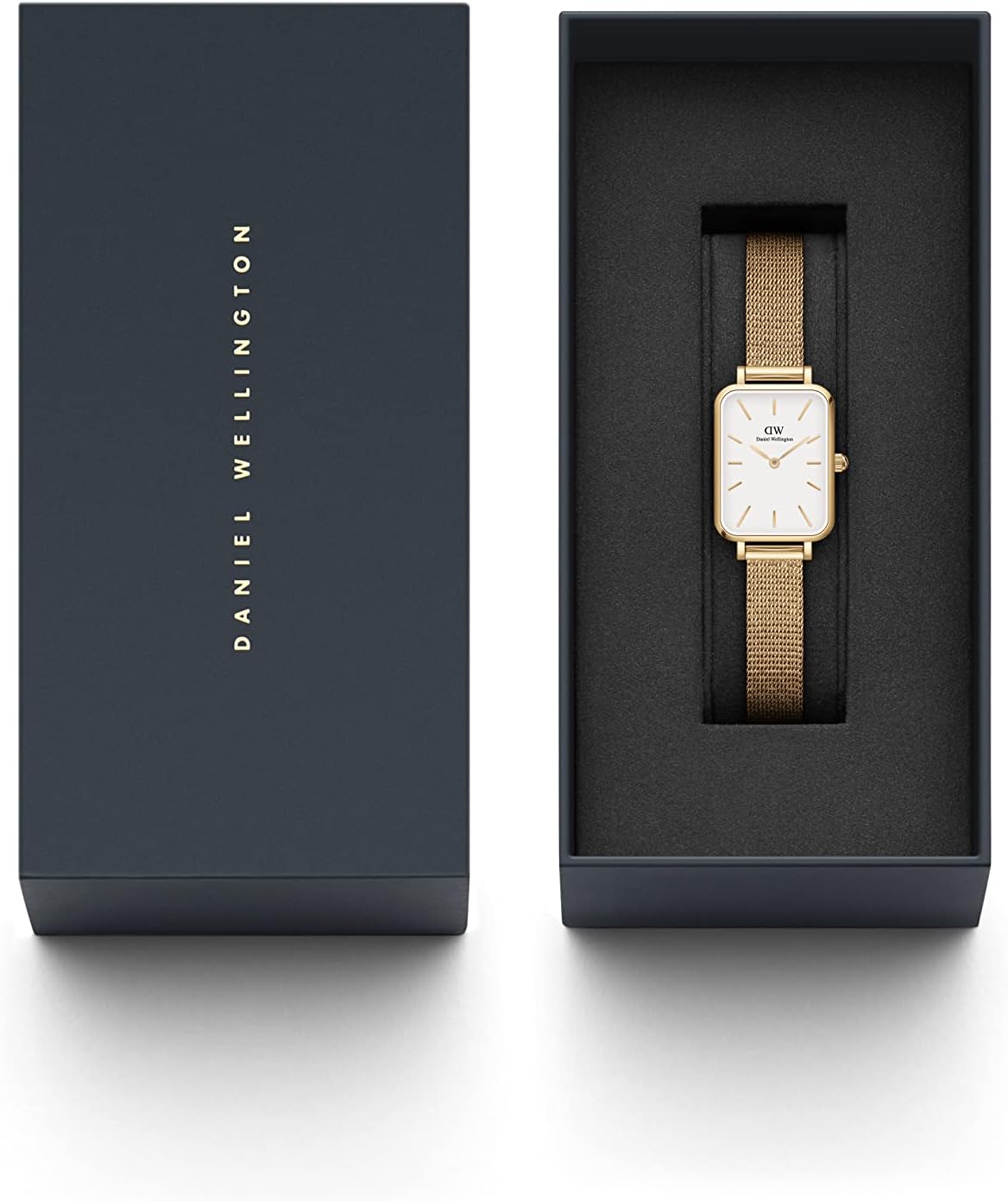 Detalle 2 de Daniel Wellington Orologio Quadro Pressed Evergold da Donna 20x26mm – Acciaio Inox 316L e DLC Gold