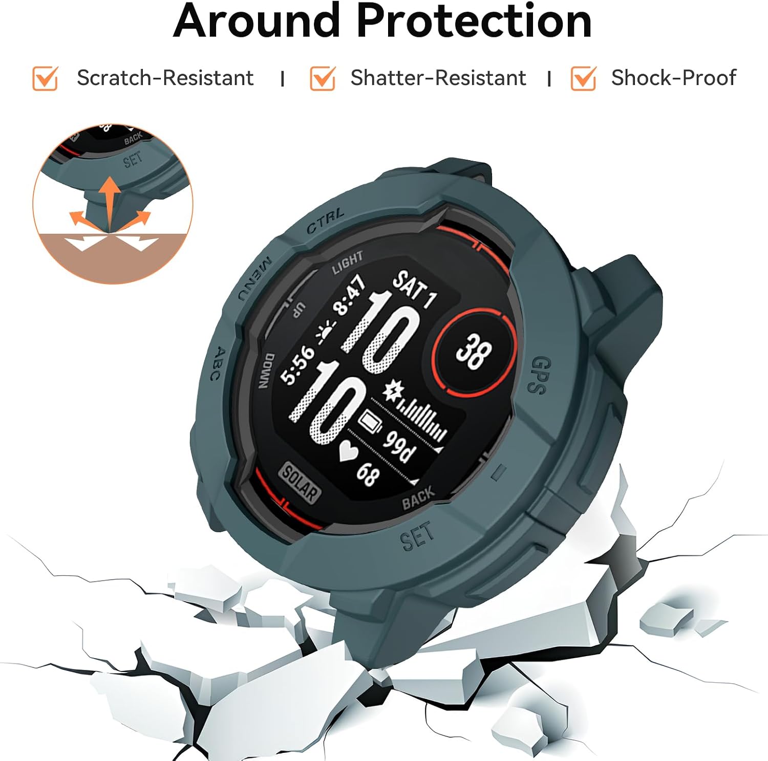 Thumbnail 2 de OVERSTEP Rugged TPU Case Cover for Instinct 3 45mm