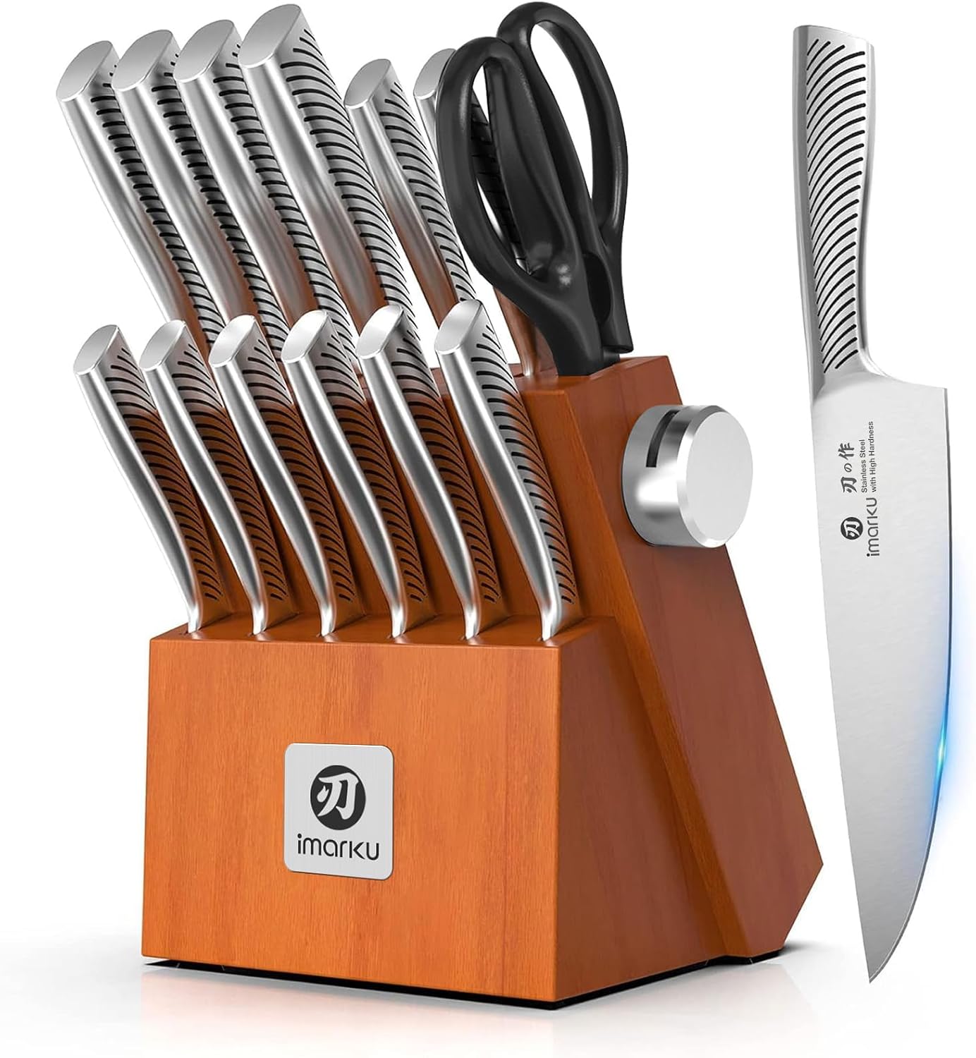 Detalle de imarku I-KS0135 14-Piece Japanese High-Carbon Stainless Steel Knife Set