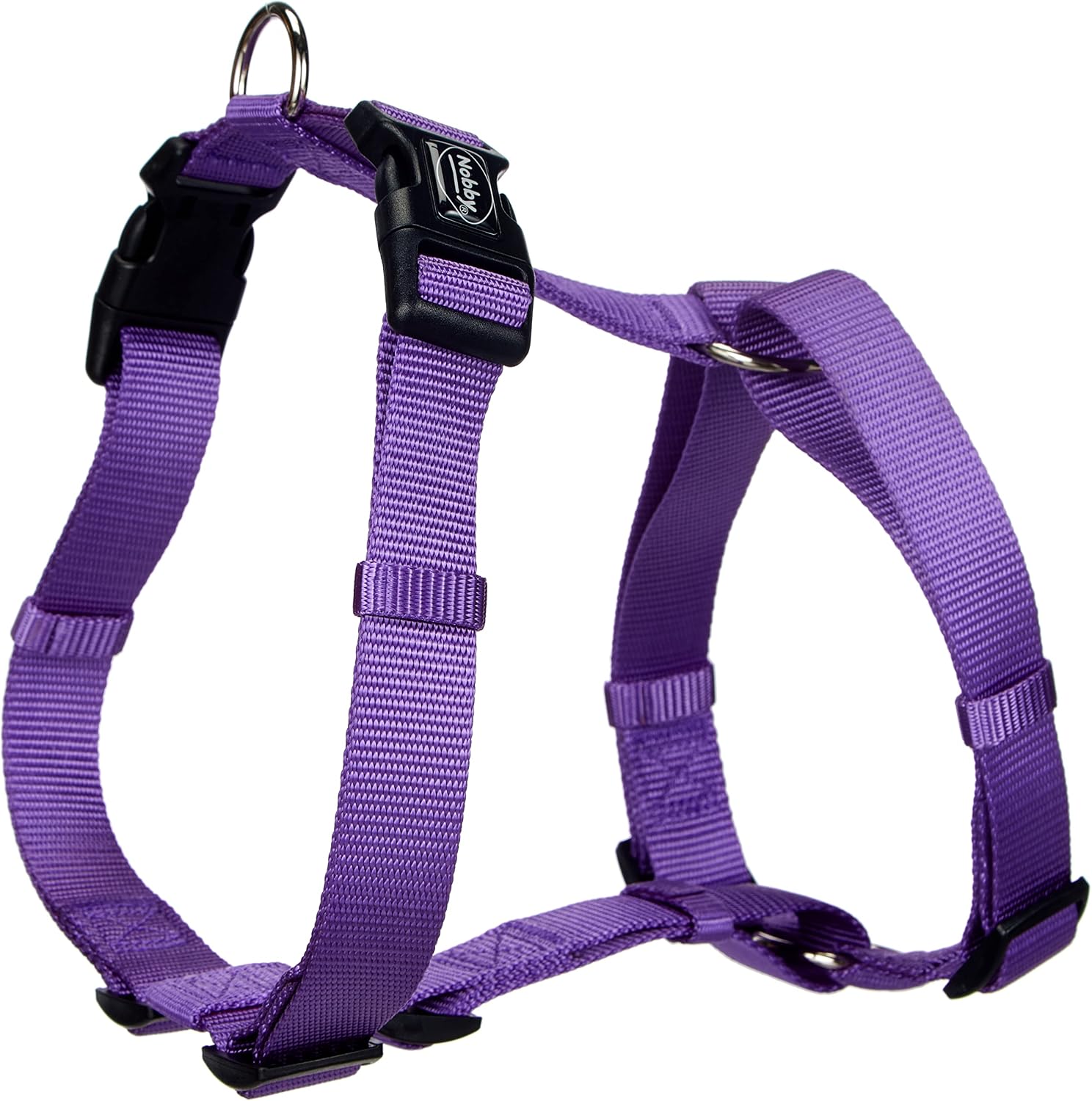 Detalle de Nobby klassisk hundsele 30–50 cm i nylon, lila/rosa