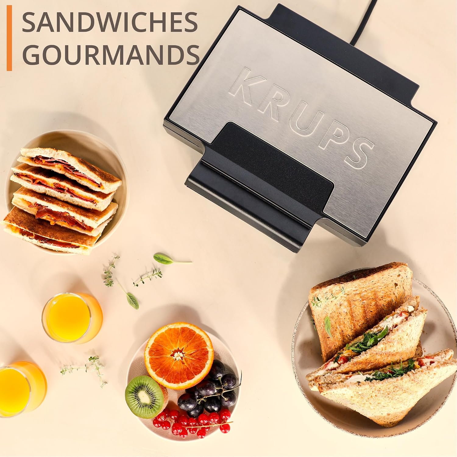 Detalle 2 de KRUPS FDK Iconic sandwichmaker met keramische antiaanbakplaten