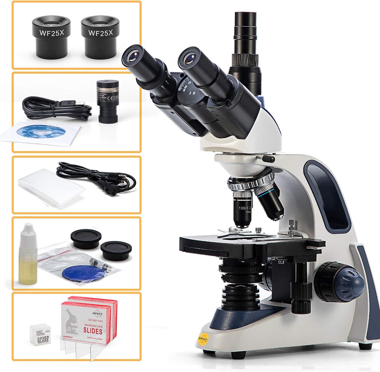 Thumbnail 3 de Swift SW380T Compound Trinocular Microscope: 40X–2500X with 5.0 MP Camera