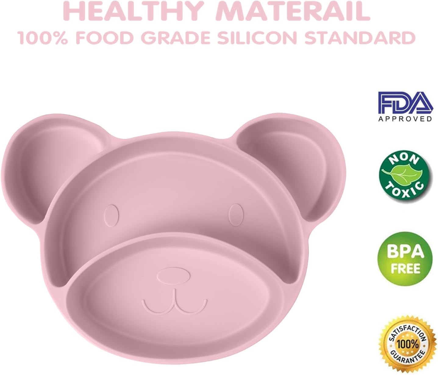 Thumbnail 4 de Vicloon Piatto per Bambini in Silicone con Ventosa: Svezzamento Ordinato e Sicuro