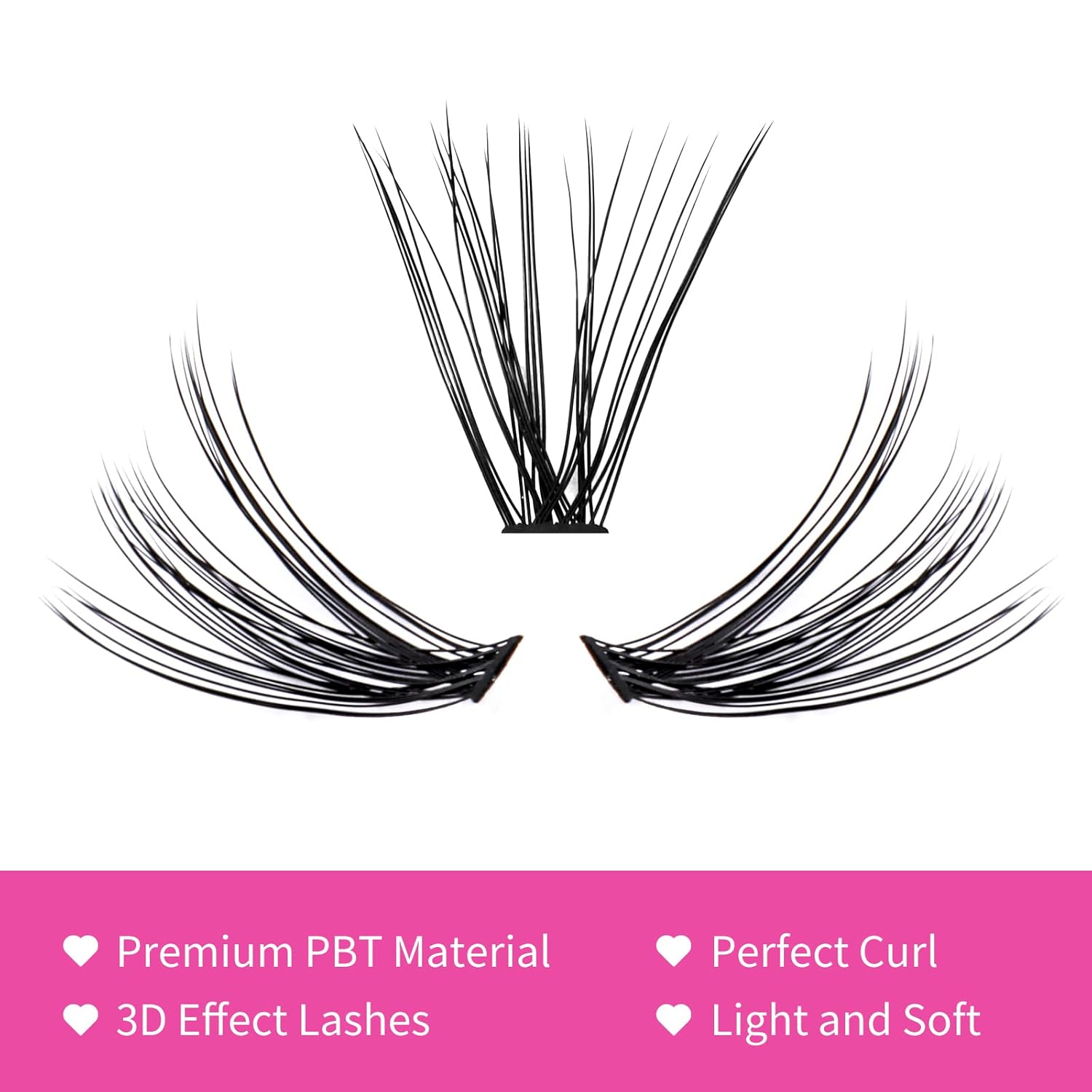 Detalle 2 de Fadlash 240 Stück künstliche Wimpern – 30D/40D Cluster, 0,07 mm, D Curl, 11 mm – DIY Verlängerung