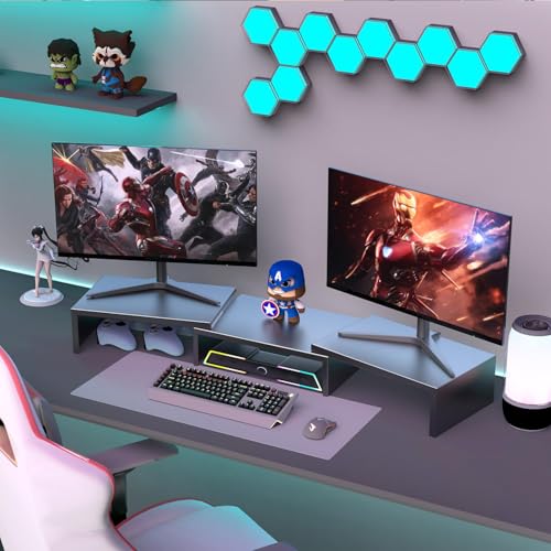 Thumbnail 6 de Pygocereri Dual Stand Rise for Desk – Metal Desk Shelf Riser and Laptop/Printer Stand