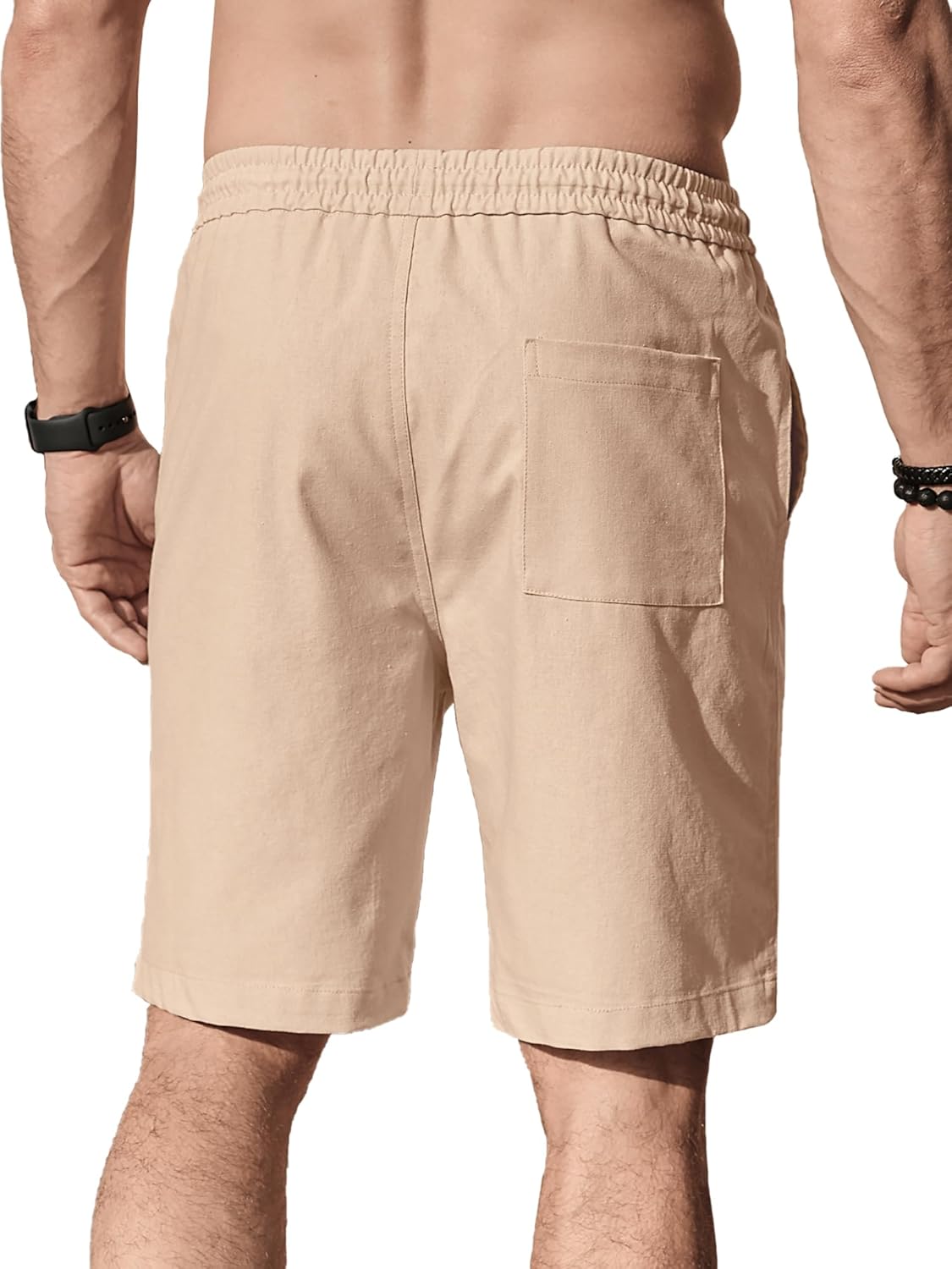 Thumbnail 1 de Comdecevis Men's Linen Shorts: Casual Elastic Waist Drawstring Summer Shorts with Pockets