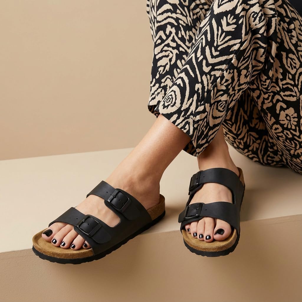 Thumbnail 4 de CUSHIONAIRE Women's Slide Sandals with Cork Footbed