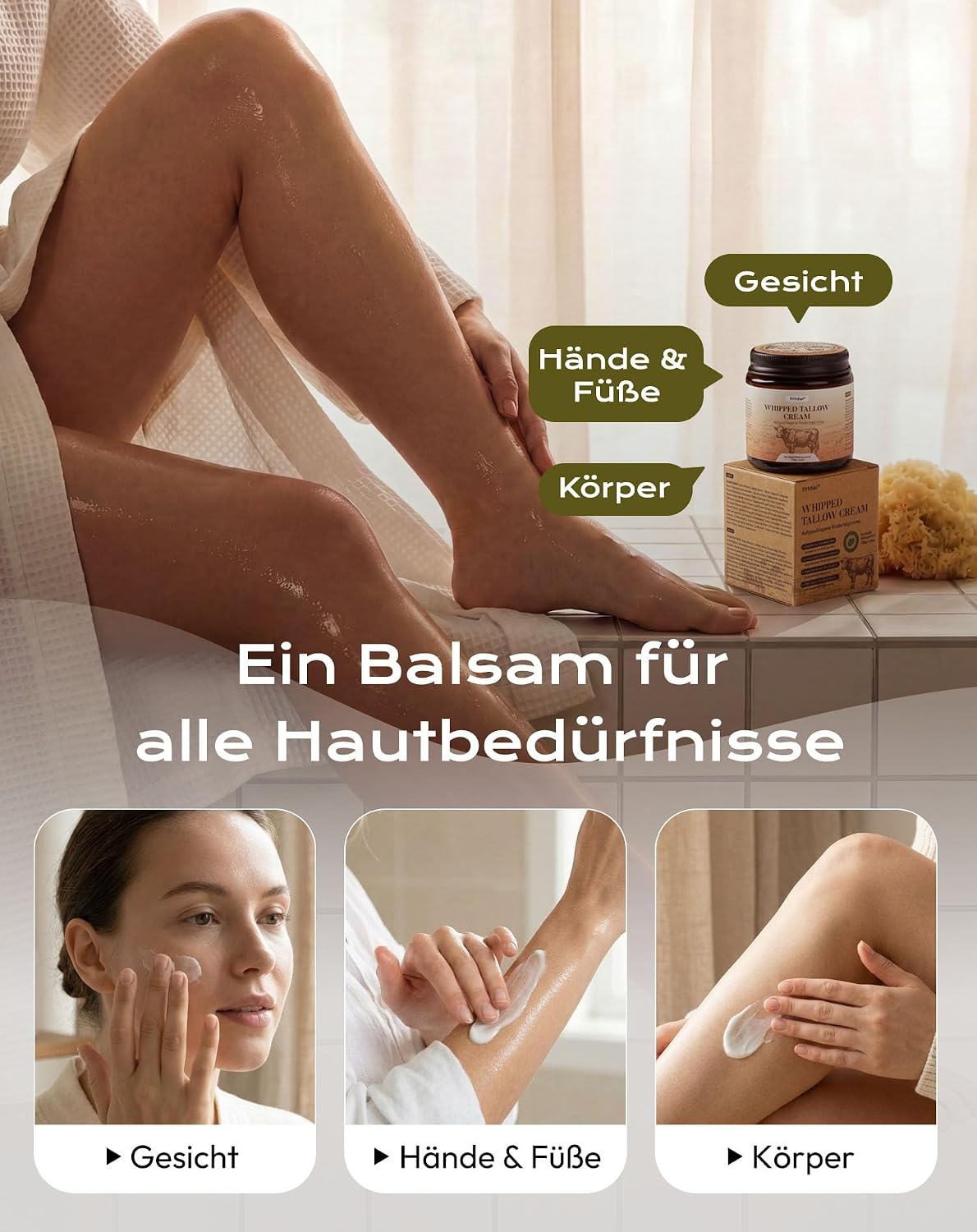 Thumbnail 6 de Beef Tallow Creme – 100% grasgefütterter Rindertalg mit Niacinamid, 120 g