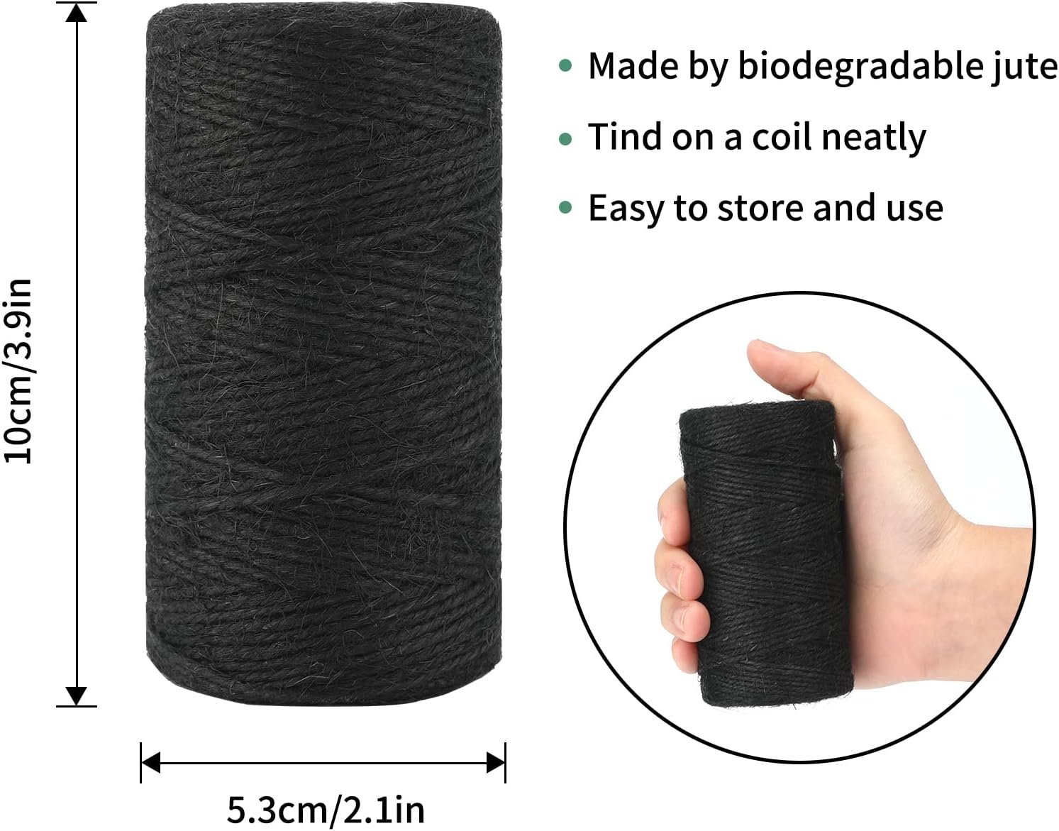 Thumbnail 1 de G2PLUS Black Jute String Twine 2mm, 100m – Natural Garden Jute Rope for DIY, Craft and Garden Uses