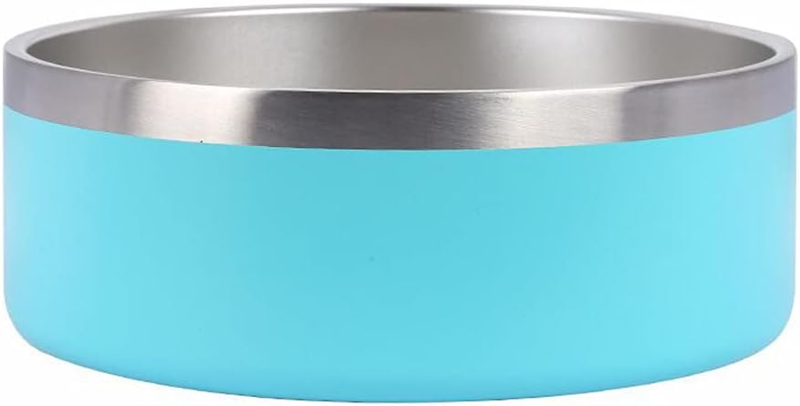 Detalle de Gteller 304 Stainless Steel Double Wall Dog Bowls – BPA Free, Non-Slip Base, 32oz (Light Blue)