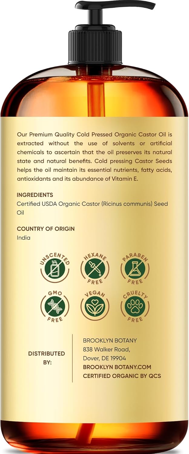 Thumbnail 2 de Brooklyn Botany Cold-Pressed Organic Castor Oil 16 Fl oz