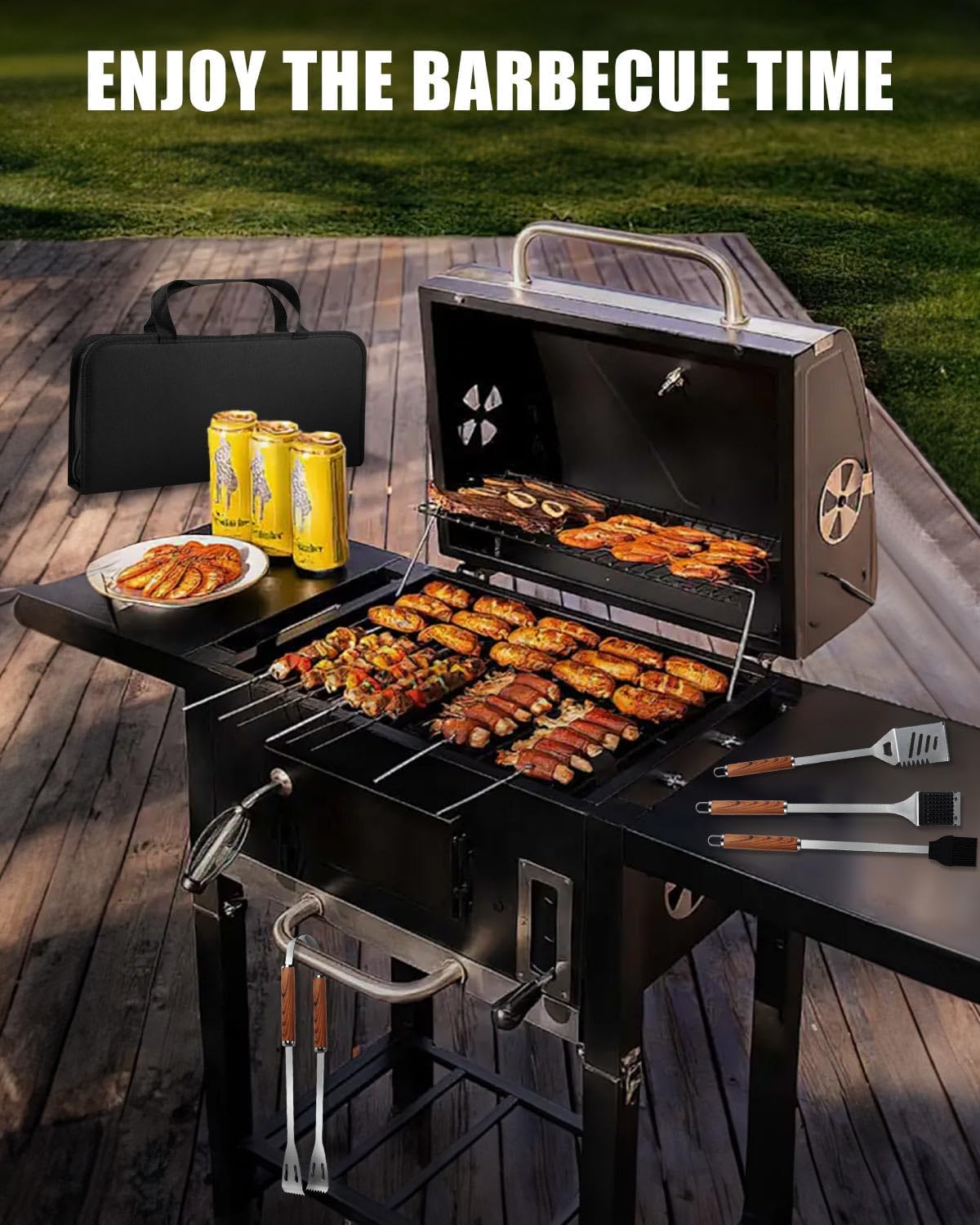 Detalle de KALAHOL 22-in-1 BBQ Tools Set: Extra Thick Stainless Steel, with Storage Bag