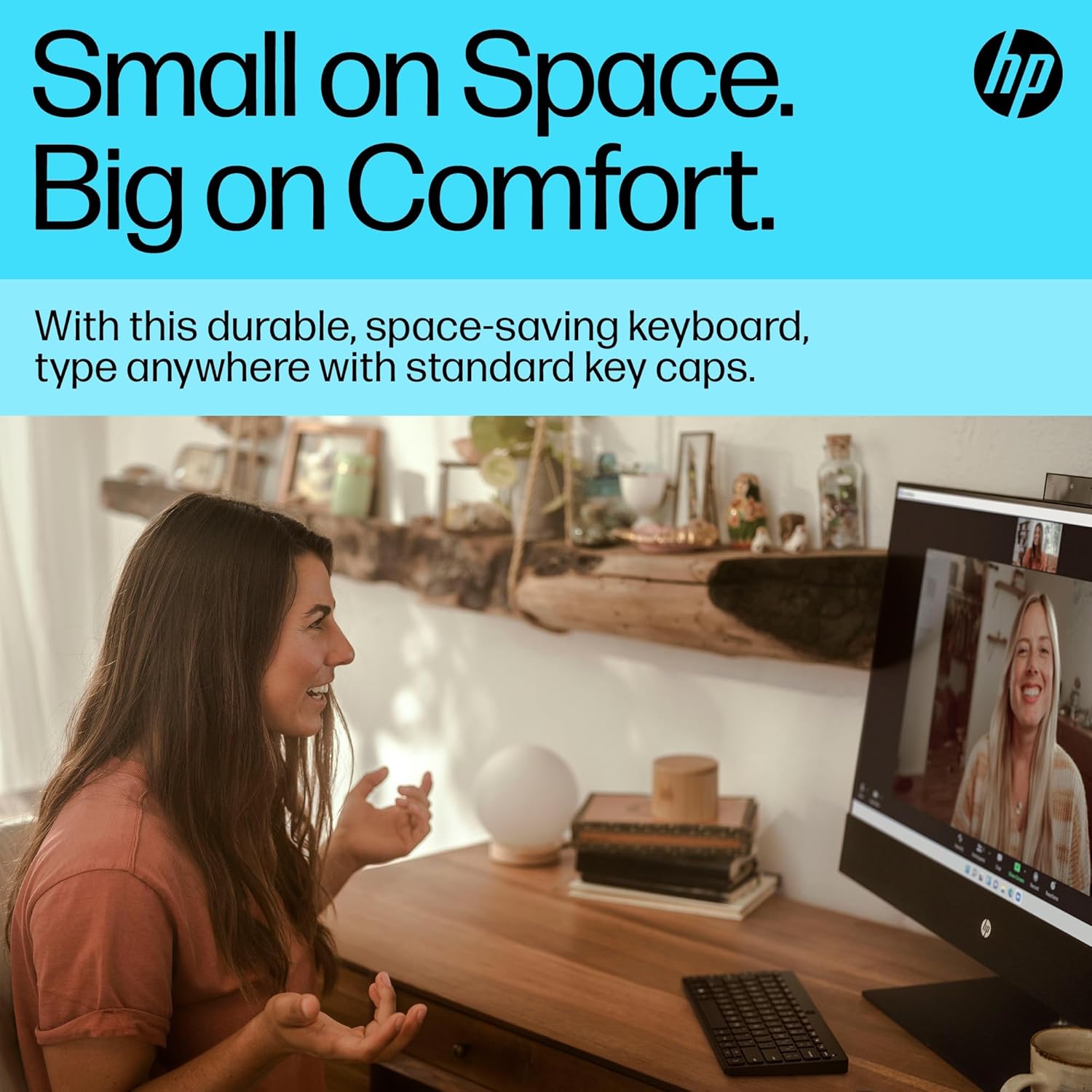 Detalle 2 de HP 350 Compact Bluetooth Keyboard (Black) — connect up to 3 devices with Bluetooth 5.2