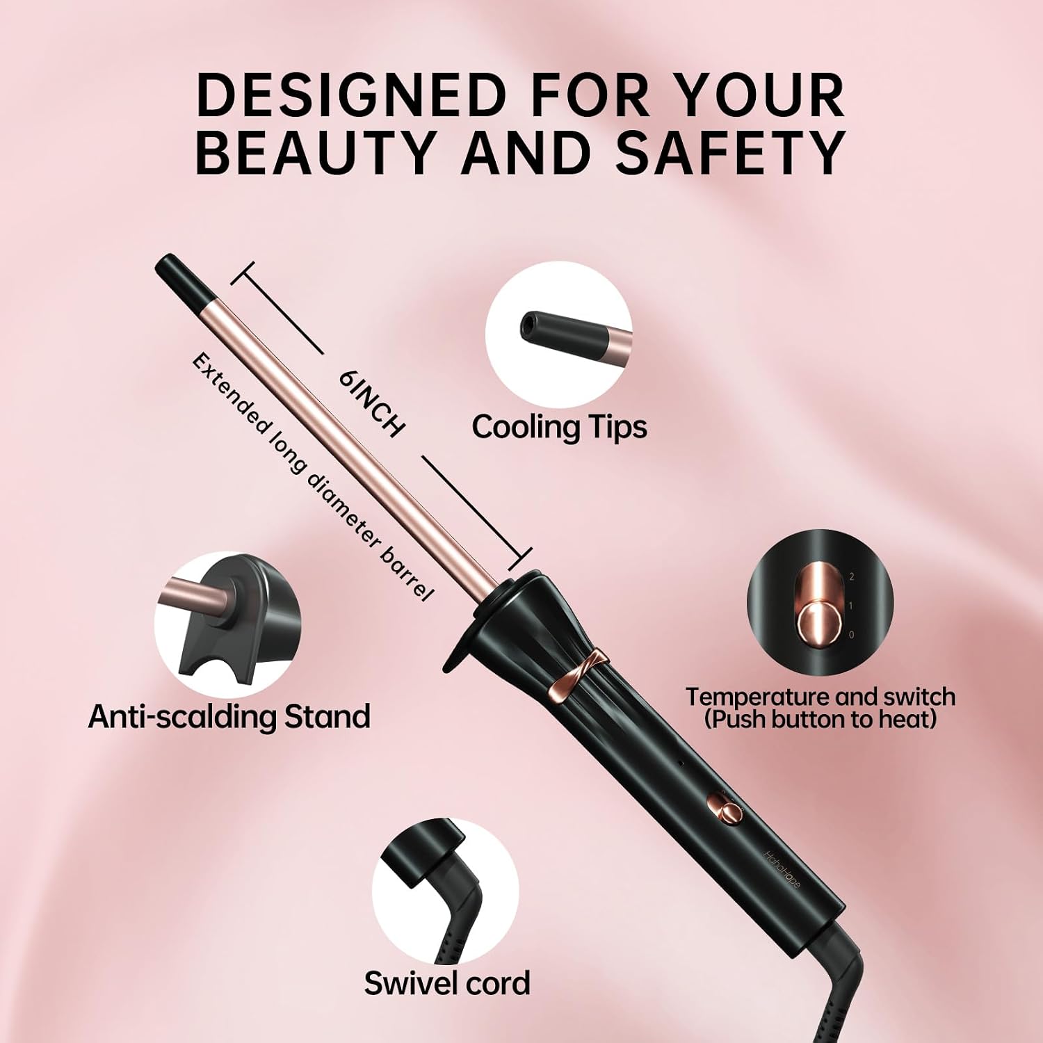 Thumbnail 6 de Hahahope 3/8 Inch Curling Wand (9mm) – Tiny Barrel for Tight Curls