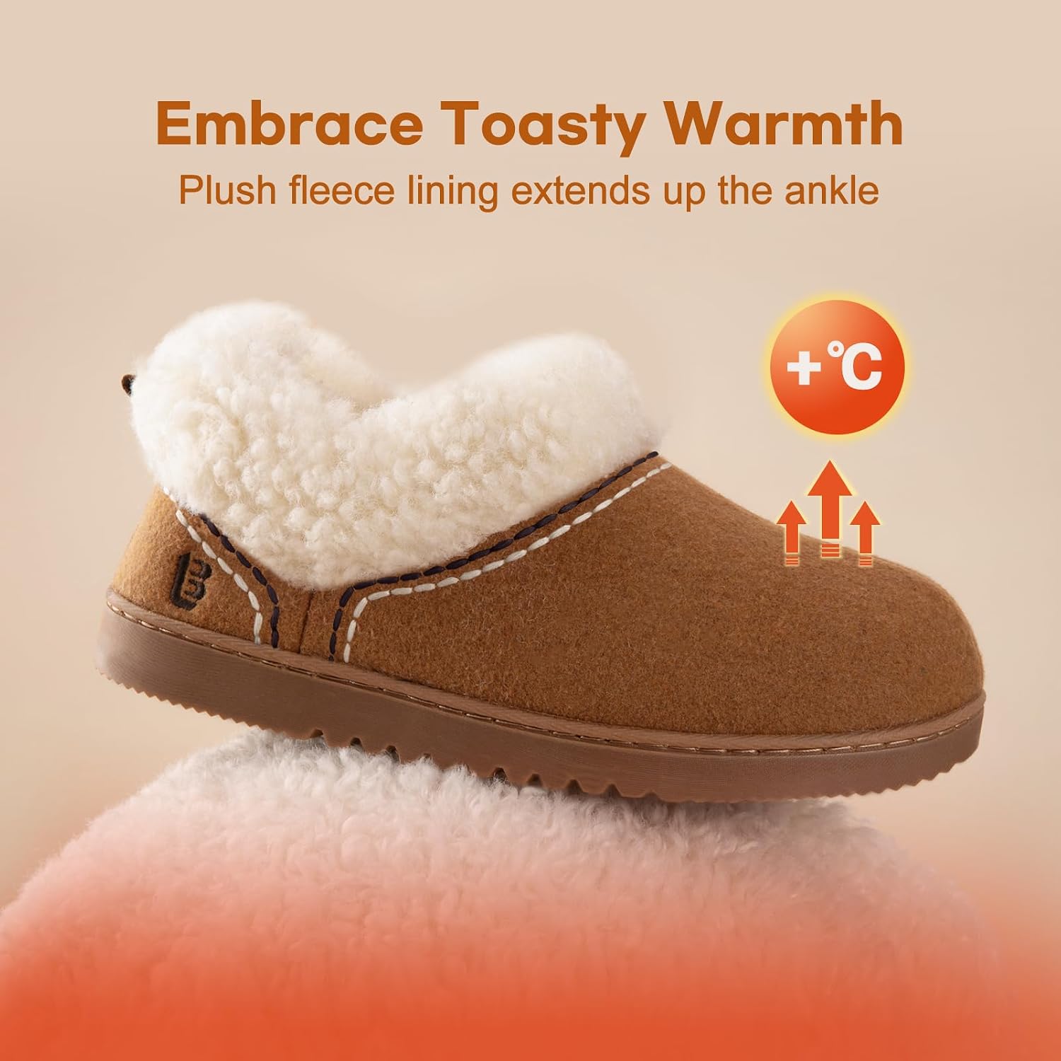 Thumbnail 4 de LongBay Women's Bootie Slippers, Chestnut, UK 5–6, Wool-Blend Upper