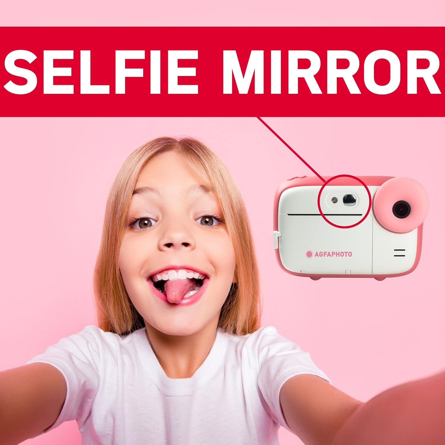 Thumbnail 5 de AgfaPhoto Realikids Instant Cam Pink – Sofortbildkamera für Kinder mit LCD