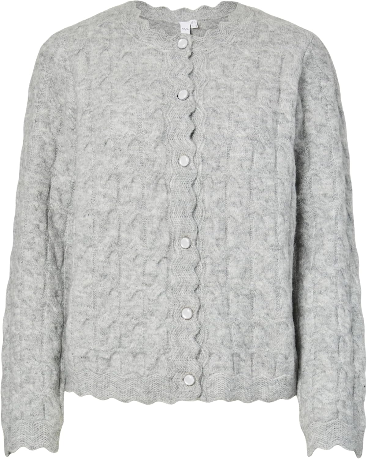 Detalle 2 de YAS Damen Yasbubera LS Knit Cardigan – Strickcardigan mit durchgehender Frontöffnung
