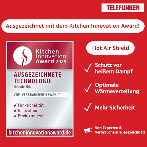 Detalle de Telefunken ECHS65A-B2 Einbauherd-Set – Elektro-Herd-Kochfeld-Kombination