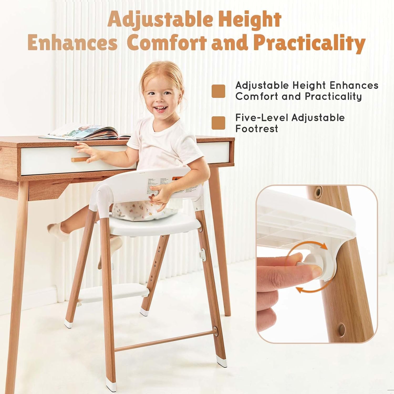 Thumbnail 3 de Ihoming 5-in-1 Convertible High Chair with Removable Tray and Foldable Frame