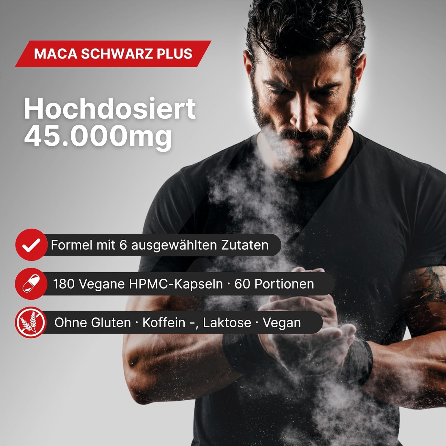 Detalle de Maca Plus 45.000 mg Schwarze Maca