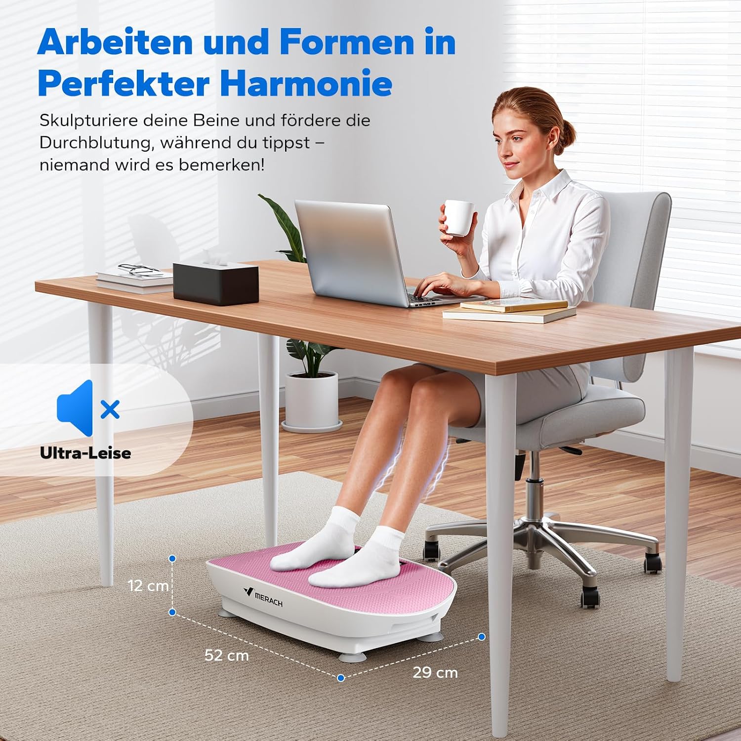 Detalle de MERACH Vibrationsplatte – Leise, kompakt und vielseitig für Ganzkörper-Training