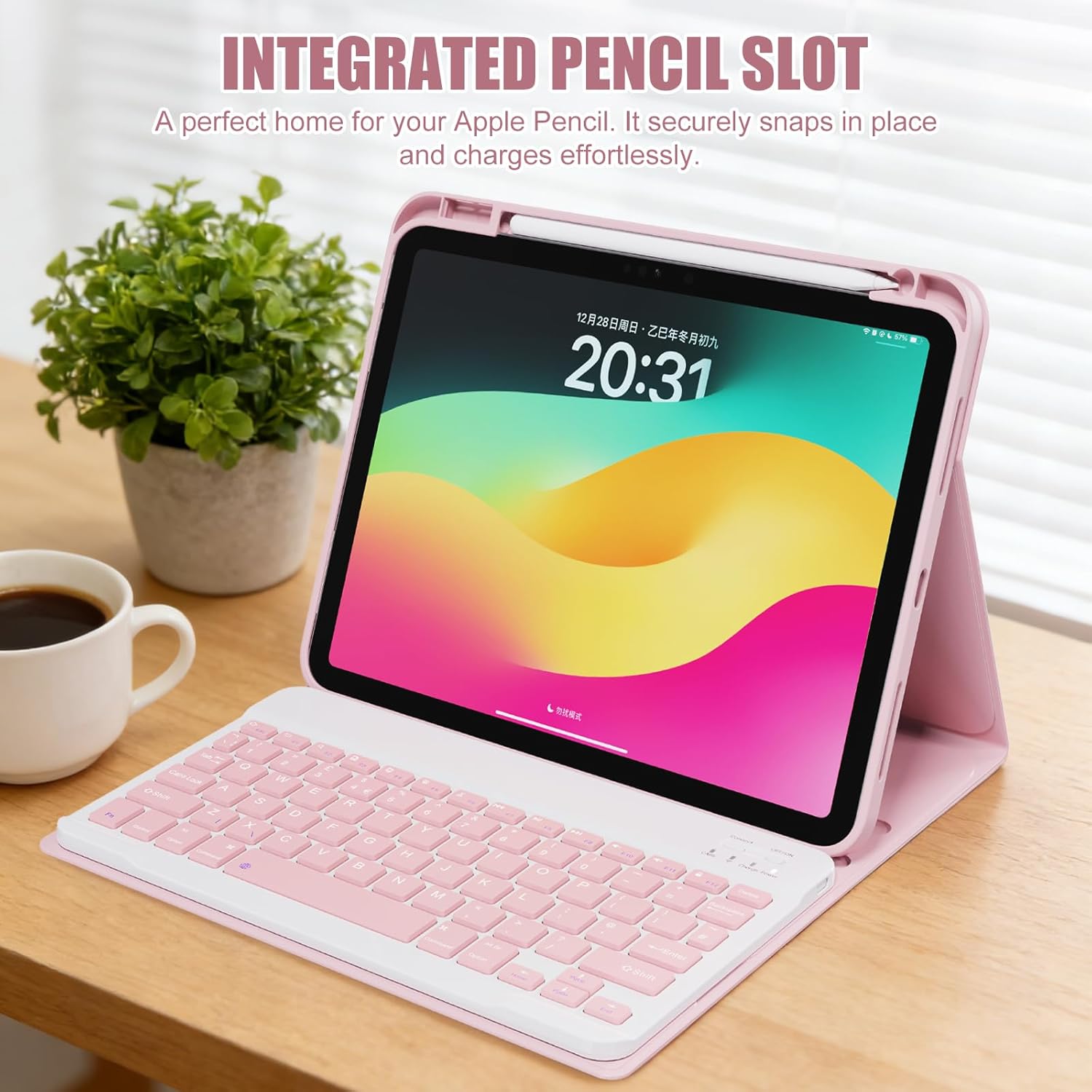 Detalle de WIXY Case with Keyboard for iPad A16 11th Gen / 10th Gen – Pink