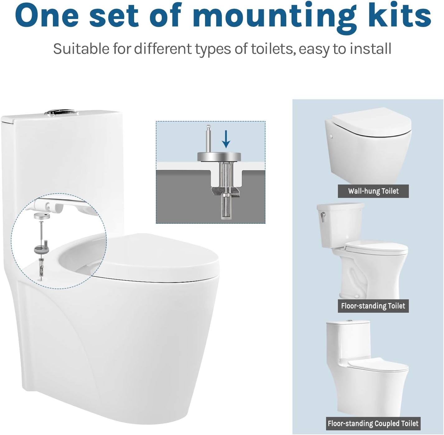 Detalle de WOLTU D Shape Toilet Seat with Soft Close and Quick Release – White