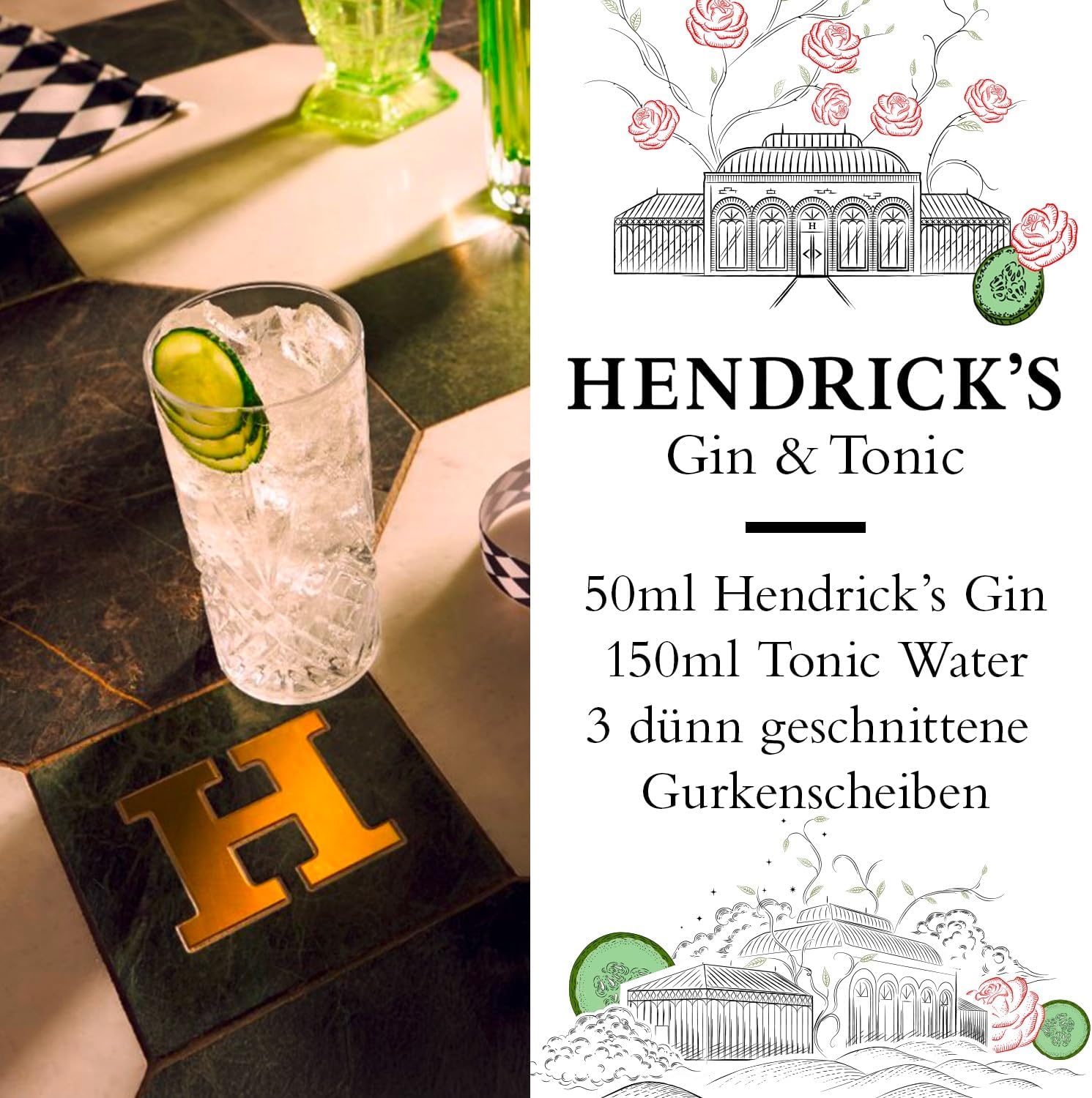 Thumbnail 5 de Hendrick's Gin, 70cl: eleganza audace e note di cetriolo e rosa per cocktail the original