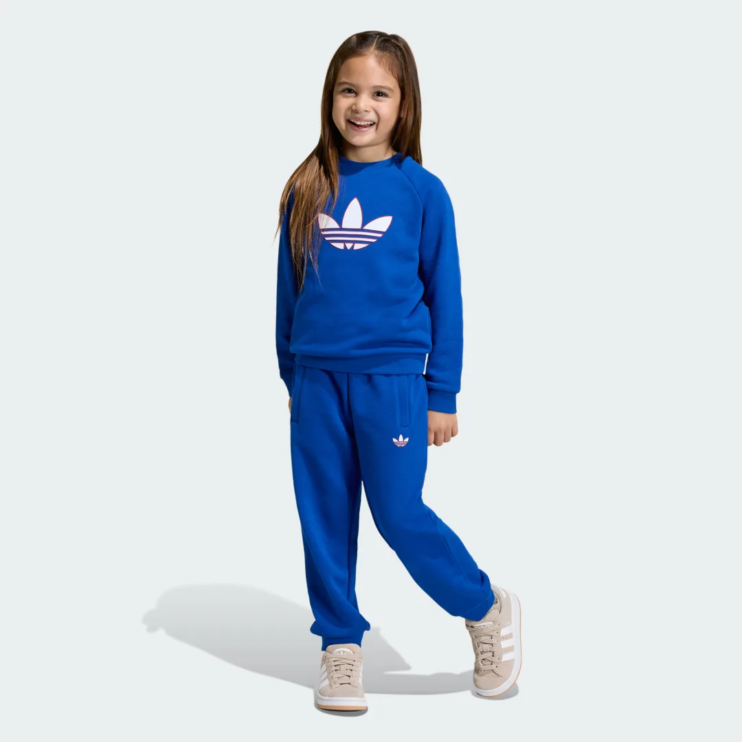 Detalle de Adidas Conjunto holgado de cuello redondo Trefoil azul