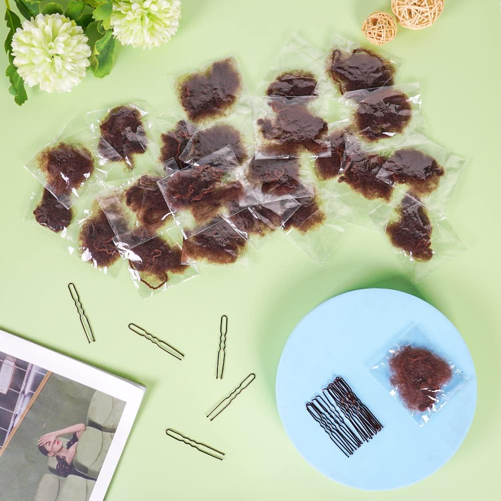 Thumbnail 6 de URAQT lot de 35 filets à cheveux invisibles et 45 épingles en U avec support élastique en maille