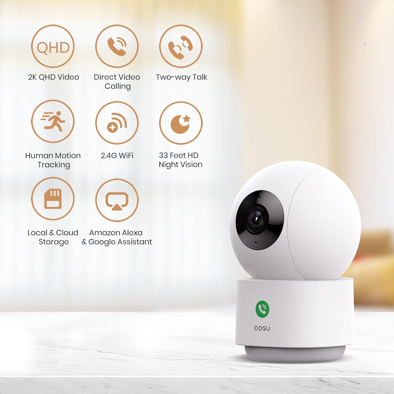 Thumbnail 5 de aosu 2K Security Camera 360° baby monitor