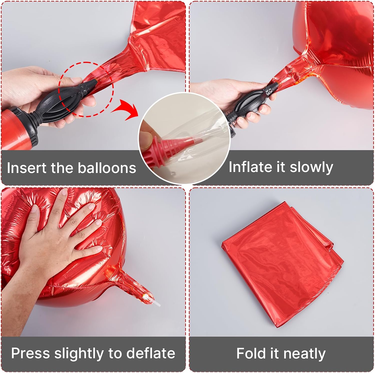 Thumbnail 4 de PartyWoo Red Foil Balloons 20 pcs 🎈