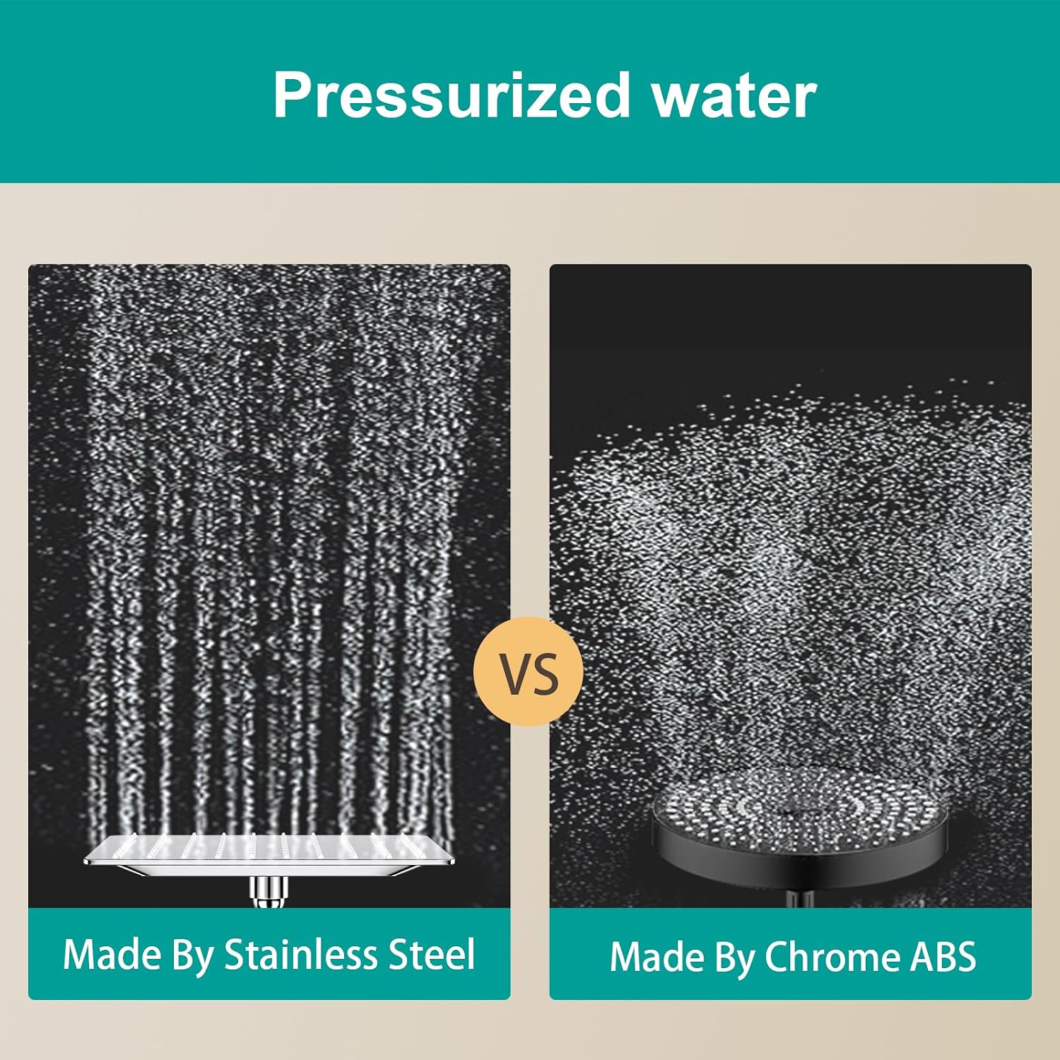 Thumbnail 6 de AULEEND BNW0088 8-Inch Square Rain Shower Head, Stainless Steel, Chrome