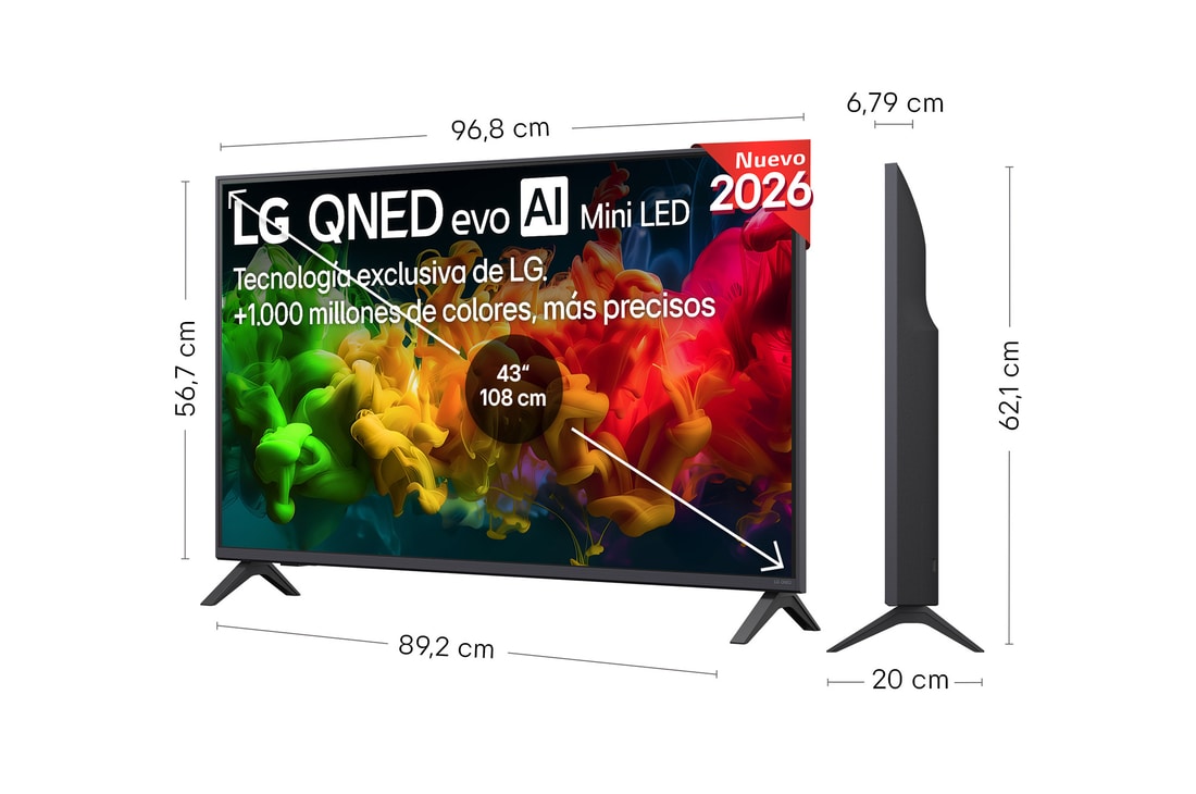 Thumbnail 1 de LG 43QNED80B6B: Smart TV QNED evo MiniLED AI 4K de 43" para cine en casa