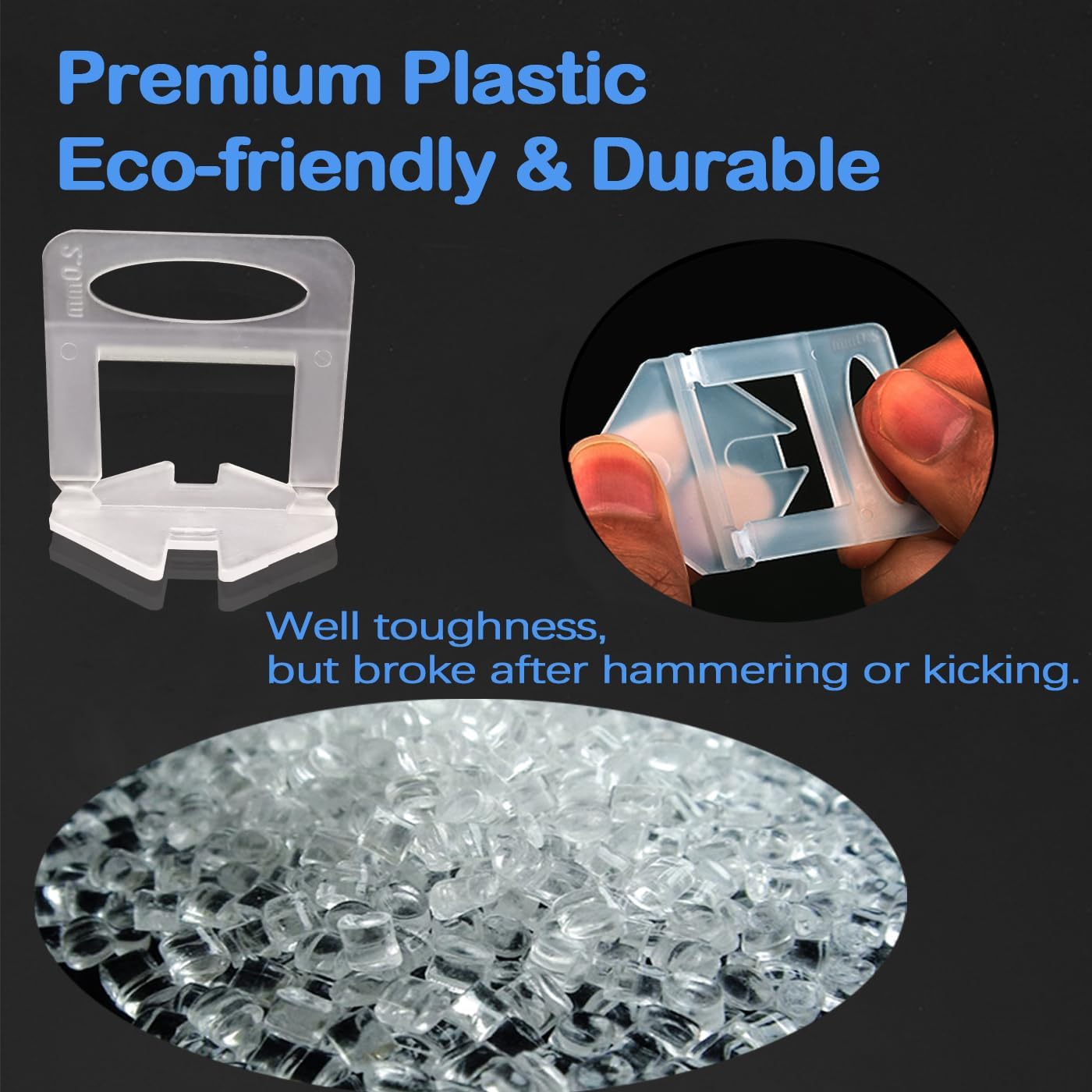 Thumbnail 3 de Tile Leveling System 2mm 200pcs QTACIE for Ceramic & Stone Installation (2mm tile spacers and clips)