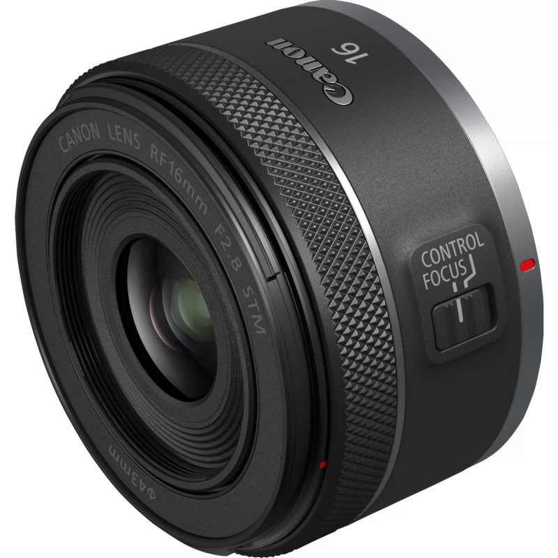 Detalle de Canon RF 16mm F2.8 STM objetivo gran angular