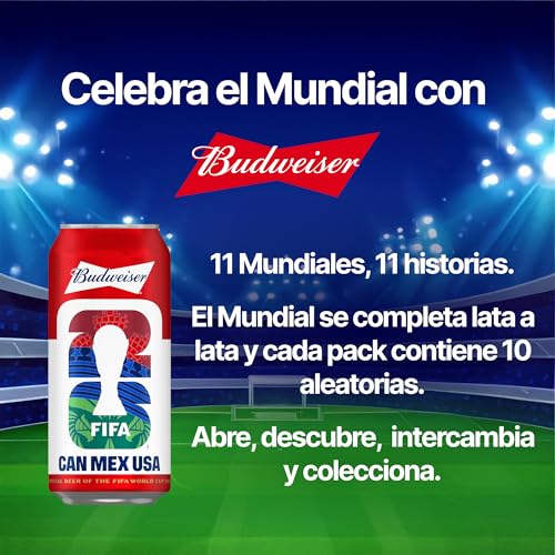 Thumbnail 2 de Budweiser Cerveza Edición Limitada en Latas Coleccionables de Mundiales – American Lager con Beechwood Aging