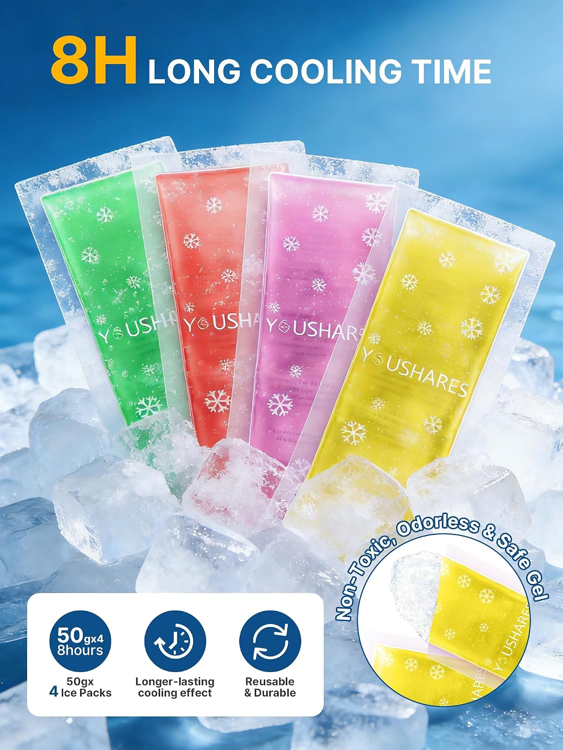Thumbnail 2 de YOUSHARES Small Ice Packs for Insulin Travel Case (4 Pack) – Reusable Gel Cold Pack Set