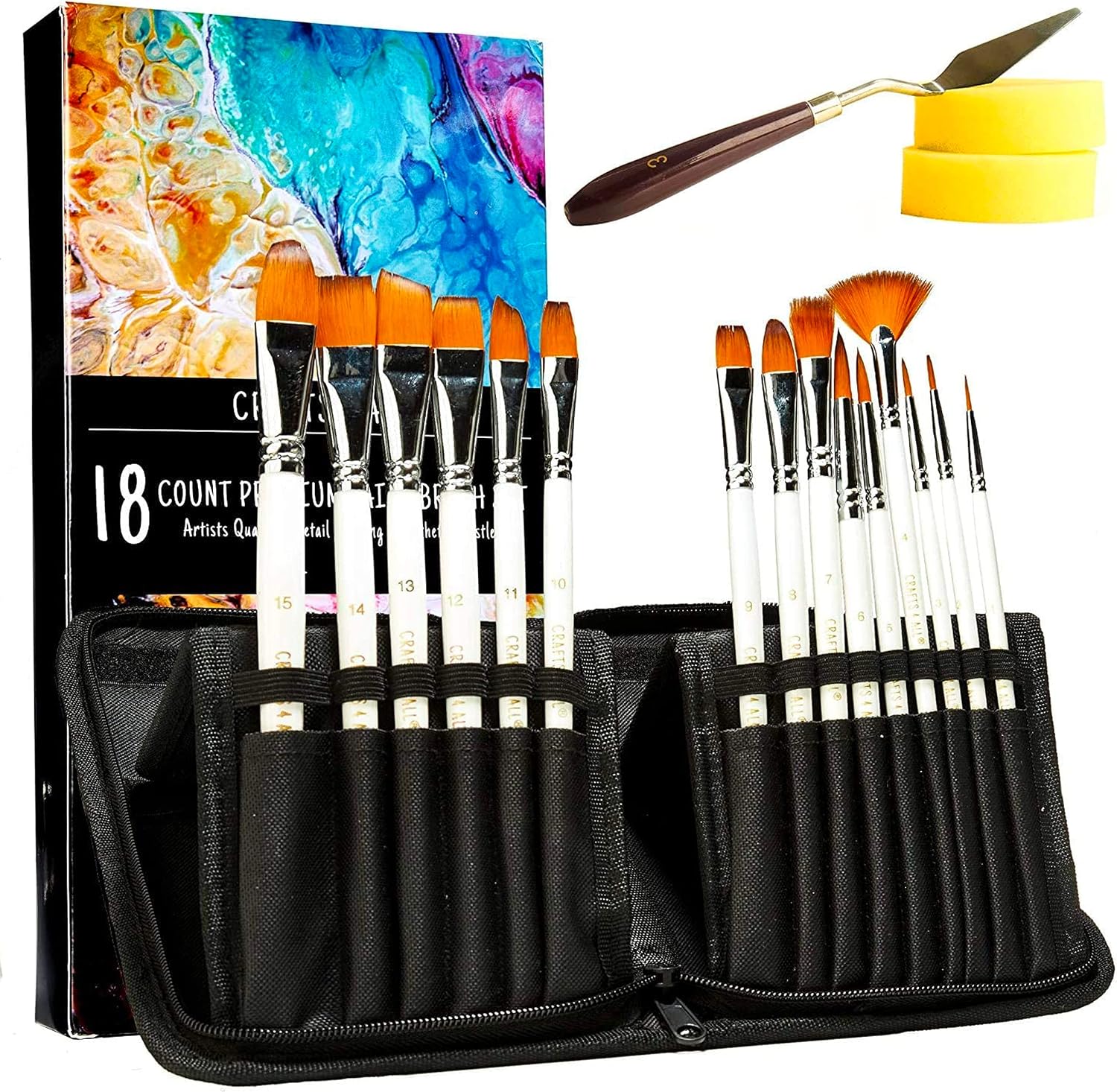 Detalle de Crafts 4 All Acrylic Paint Brushes Pack of 18