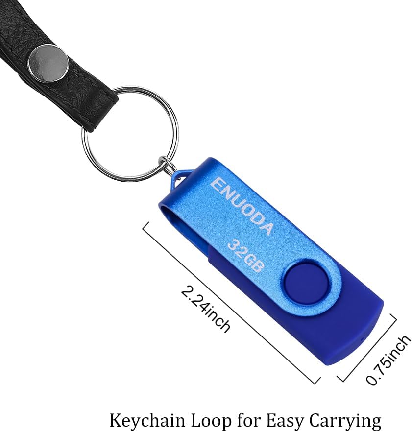 Detalle 2 de ENUODA XZLS-32GB-1PK 32GB USB 2.0 Flash Drive, Blue, Swivel Cover
