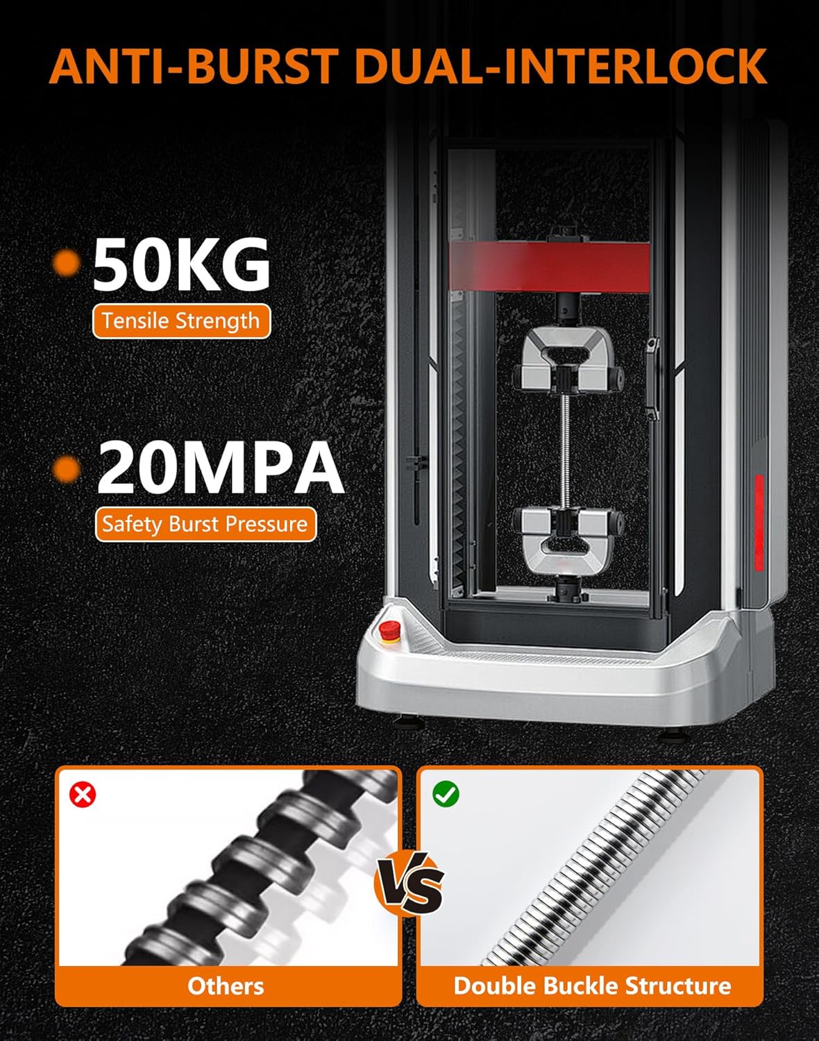 Thumbnail 2 de GRIFEMA 3m Shower Hose G851-30: Anti-Kink, Leakproof, Stainless Steel with Brass Connectors
