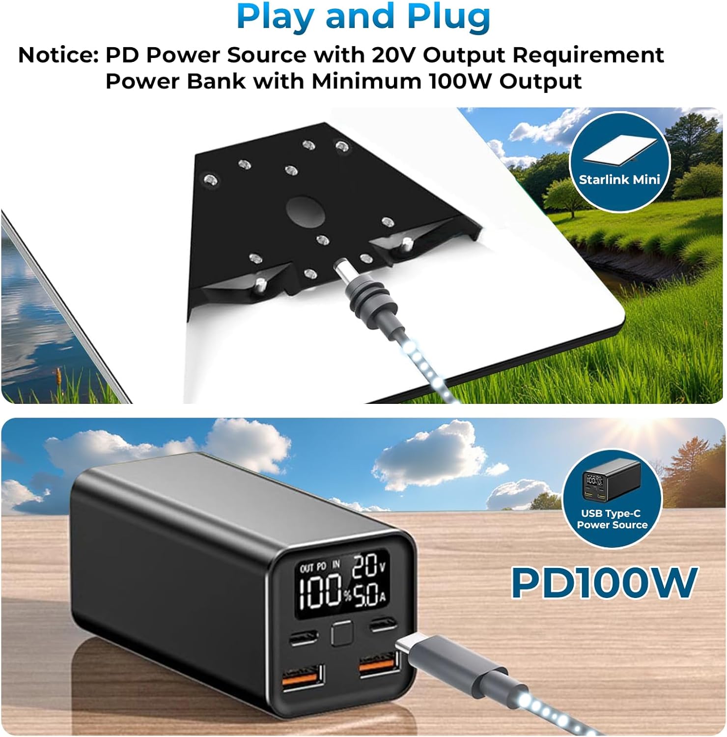 Thumbnail 1 de Starlink Mini USB C to DC Power Cable