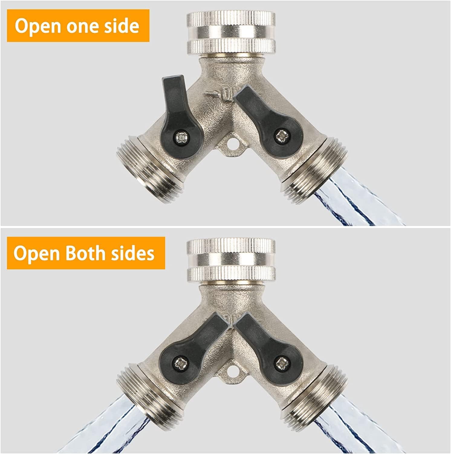 Detalle 2 de TUIBEIDAMAI 2-Wege-Wasserverteiler 3/4 Zoll Adapter
