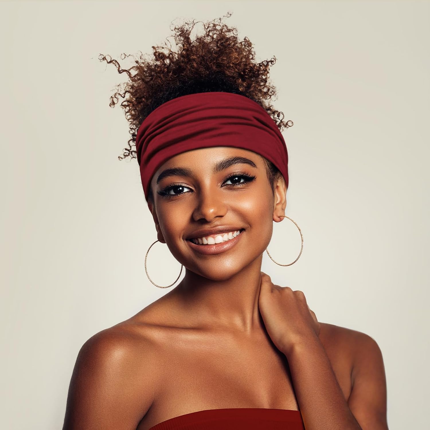 Detalle 1 de DiyJibb 7-Pack Wide Headbands for Women, Soft Stretchy Cloth, 7 Colors