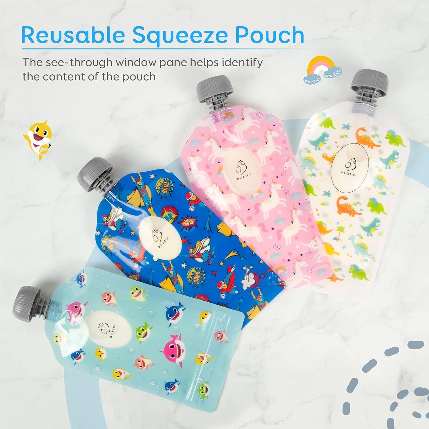 Thumbnail 2 de BUZIO Baby Reusable Food Pouches 148ml