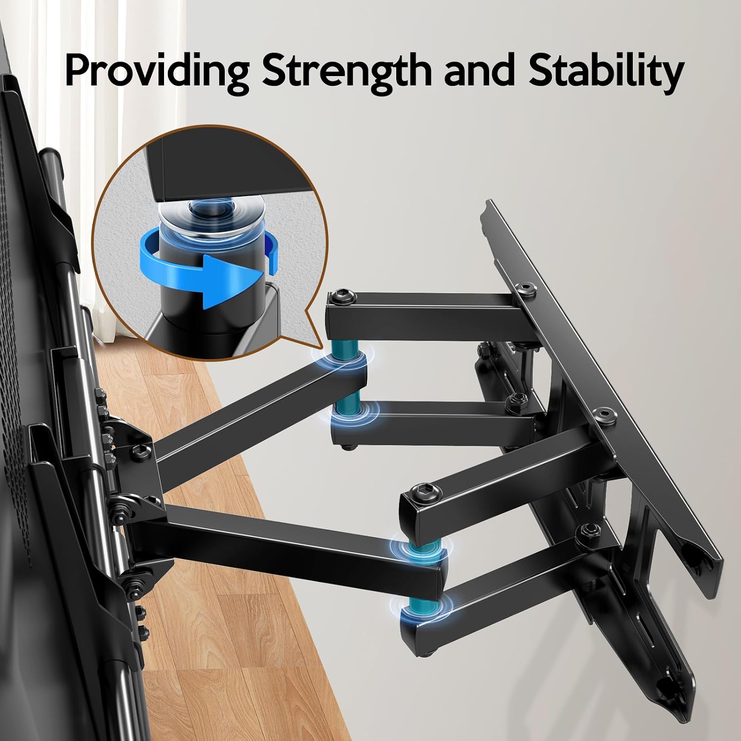 Detalle 2 de c-mounts C-MOUNTS Full Motion TV Wall Mount for 37–75" Curved & Flat TVs (Dual Articulating Arms)