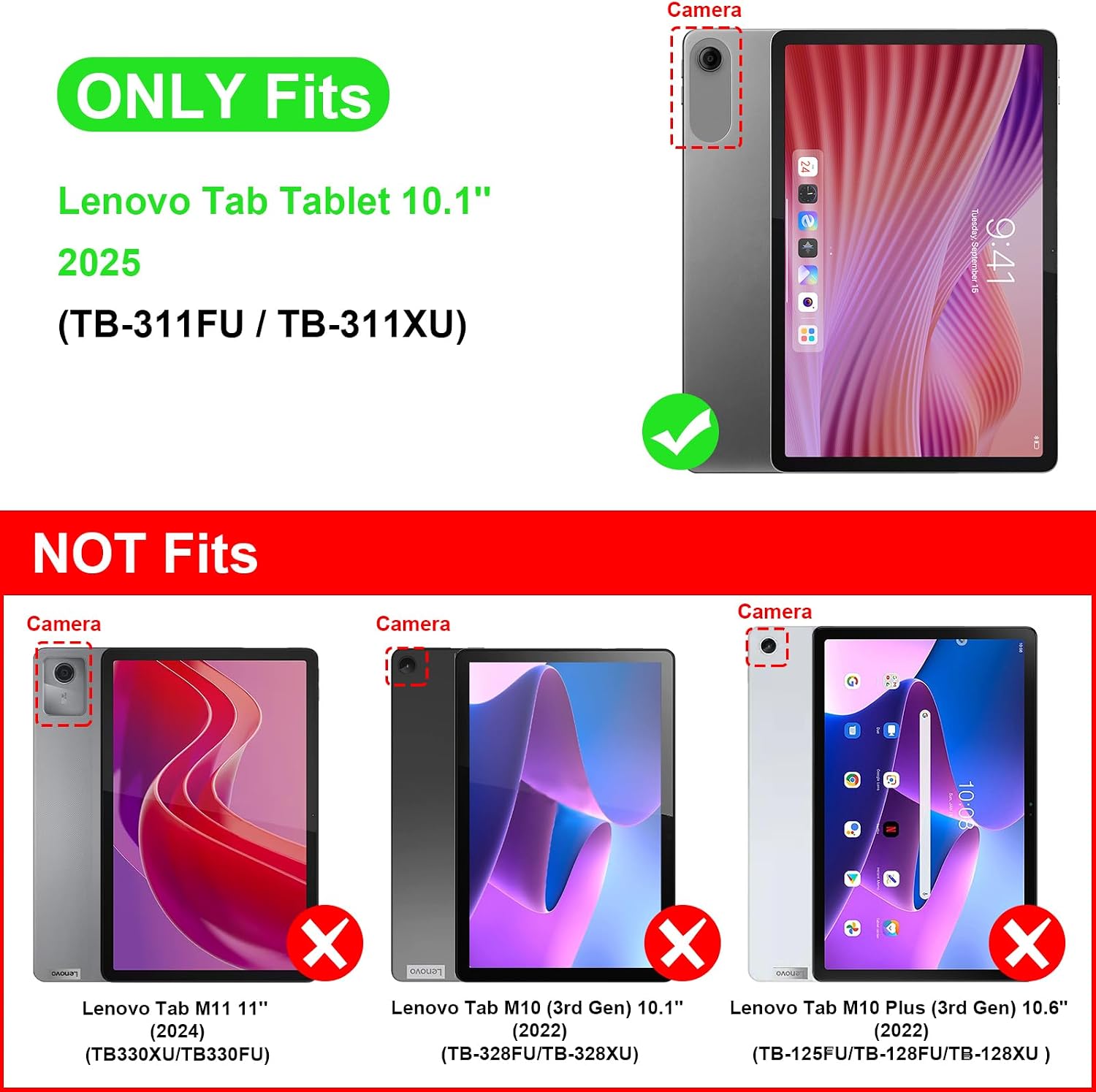 Detalle de Fintie Hülle für Lenovo Tab 10.1 Zoll 2025 (TB-311FU / TB-311XU) – ultradünn, Magnet Sleep/Wake und Ständer